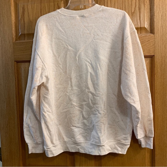 Fruit Of The Loom Sweatshirt Women’s L Cream Long Sleeve Embellished Butterfly - Picture 2 of 7